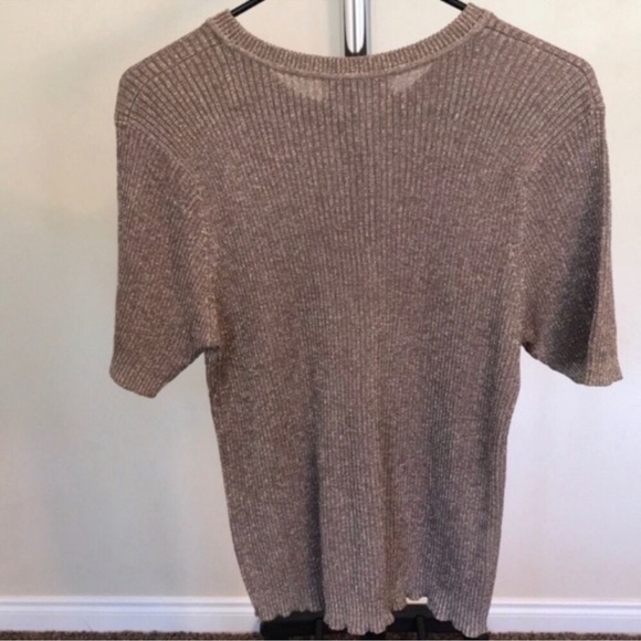 SAKS FIFTH AVENUE VINTAGE Silk Sweater Gold XL EUC - Picture 4 of 5